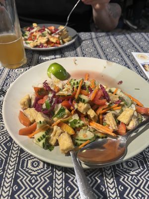 Sauerkraut tofu salad  at Vegan Society in Chiang Mai
