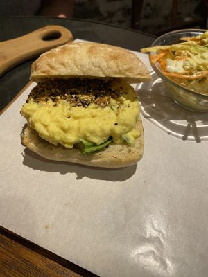 “Eggstatic” vegan egg sandwich  at Red Room Rendezvous 紅房餐酒館 in Taipei