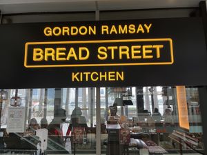 Restaurant  sign at Bread Street Kitchen in Central Singapore
