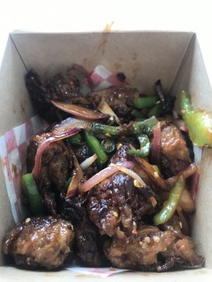 Stir fried chilli “mutton" #Veganuary at Vegan Hub in North West London