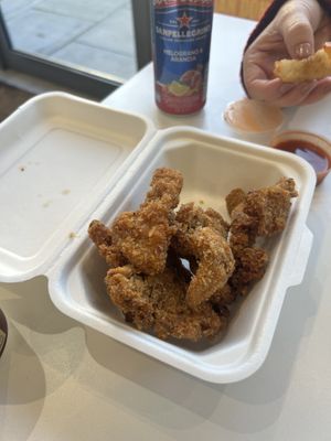 “Chicken” strips   at Vegan Hub in North West London