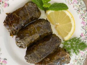 stuffed vine leaves  at Margarita in Paros