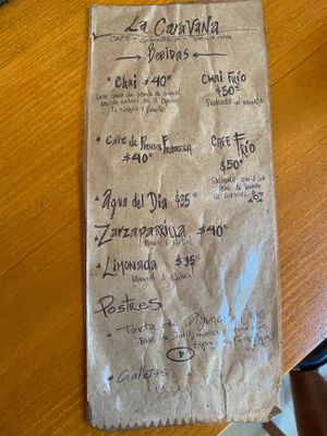 Menú  at La Caravana  in Tepoztlan