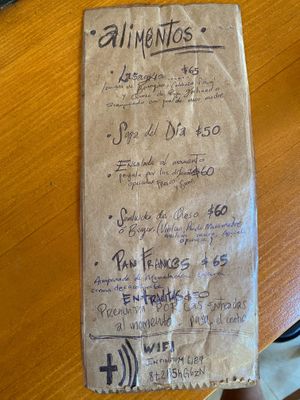 Menú  at La Caravana  in Tepoztlan