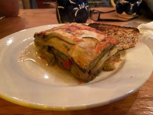 Vegan Lasaña  at La Caravana  in Tepoztlan