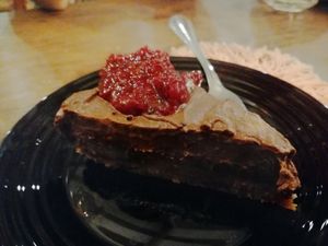 Avocake close up at La Caravana  in Tepoztlan