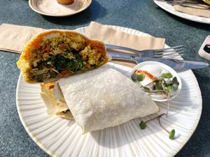 Breakfast burrito   at Zephyr Wainui in Gisborne