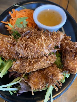 Deep fried shrimp with coconut flakes  at Variable Cafe in Los Angeles