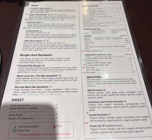 Menu Feb 2025  at Variable Cafe in Los Angeles