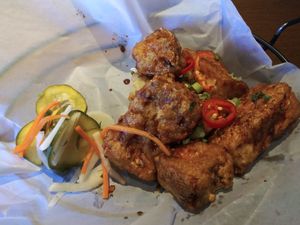Korean Tofu Wings-crispy and delicious at Breaking Waves Brewing in Silverdale