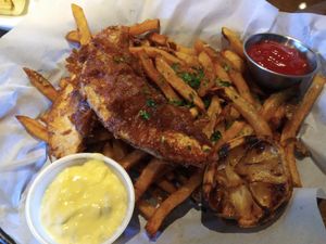 Fsh and chips were amazing! at Breaking Waves Brewing in Silverdale