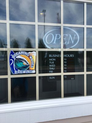No answer on phone; dark building, no hours posted. Hmm... at Breaking Waves Brewing in Silverdale