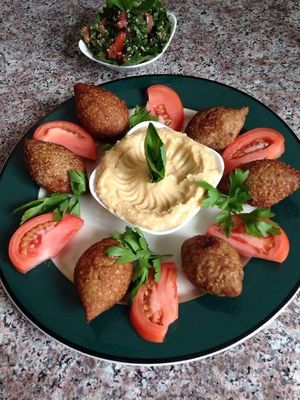 Hummus dish at Emile's Black Point Bistro in Black Point