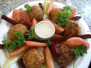 Felafel dish at Emile's Black Point Bistro in Black Point