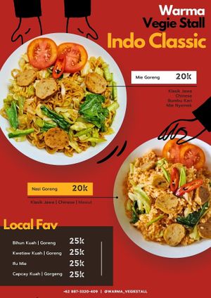 Warma Vegie Stall Menu - Indo Classic

Peliatan, Ubud, Bali at Warma Vegie Stall in Ubud