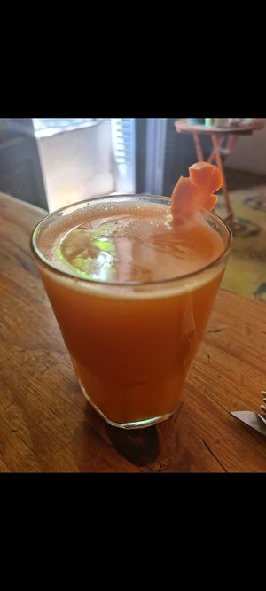 carrot juice #Veganuary at Alma Casa Vegana in Cordoba