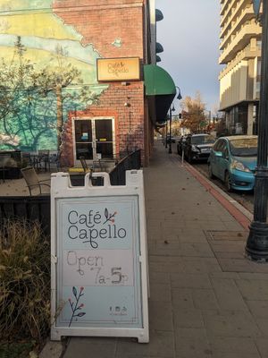 Walk up from the East, patio entrance at Cafe Capello in Reno