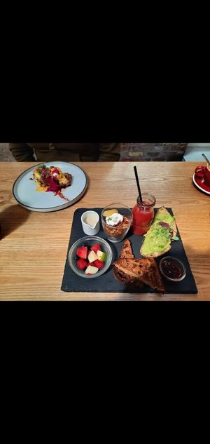 Eggs Benedict and the Breakfast Board made vegan at Hydrant Food Hall in Ballarat