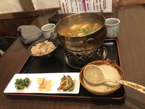 Dumpling hot pot  at Cafe Ren - Kamigyo in Kyoto
