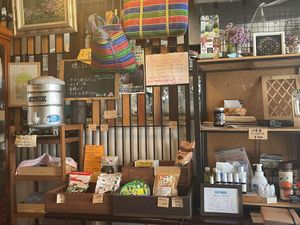Inside little shop at Cafe Ren - Kamigyo in Kyoto
