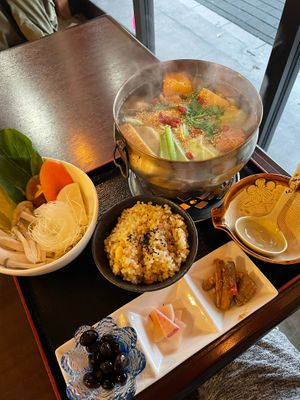 Hot pot at Cafe Ren - Kamigyo in Kyoto