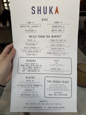 Menu  at Shuka in New York City