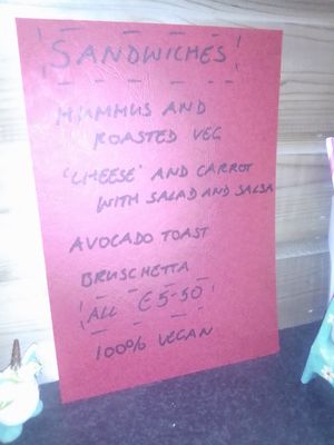 The menu (not sure if same menu daily) at The Purr in Dublin
