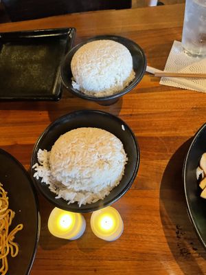 Steamed rice  at P.F. Chang's in Victor