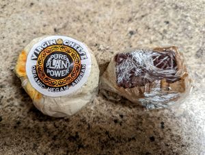 Cheese sampler and peanut butter chocolate dessert bar at Virgin Cheese in Clarkdale