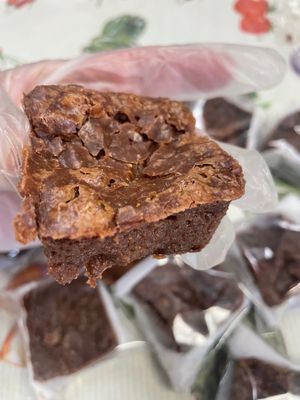 Our GF organic Frownies; fudge in a brownie shell ~ simply insane  at Virgin Cheese in Clarkdale