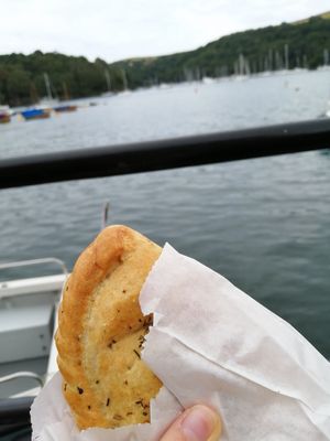 Vegetable vegan pasty at Cornish Bakery in Fowey