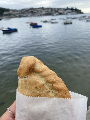 Vegan vegetable pasty  at Cornish Bakery in Fowey