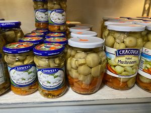 These pickled mushrooms are Devine. Organic non gmo imported  at Staropolska Kuchnia in New Port Richey