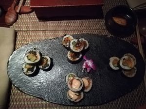 Combination Kimbap, korean sushi at HanGawi in New York City