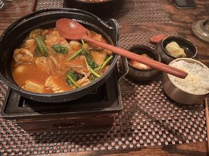 Kimchi tofu hot pot  at HanGawi in New York City