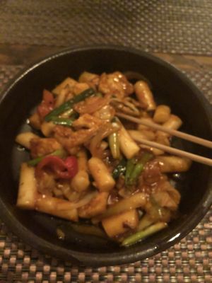 Spicy rice cakes  at HanGawi in New York City