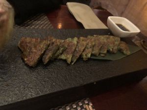 Organic wheat free kale pancakes   at HanGawi in New York City