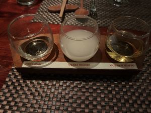 Sake sampler   at HanGawi in New York City