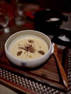 Chilled Summer Corn Soup  at HanGawi in New York City