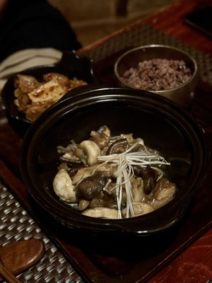 Mushroom Bulgogi with Kimchi Tofu  at HanGawi in New York City