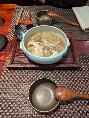 Mushroom soup at HanGawi in New York City