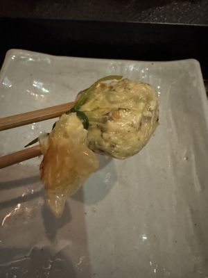Black truffle dumpling  at HanGawi in New York City