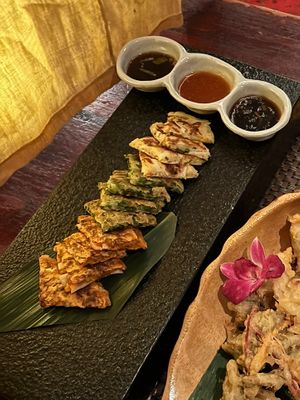 korean pancakes platter   at HanGawi in New York City