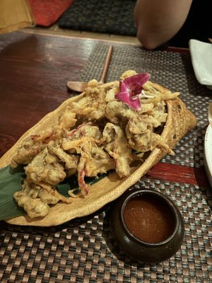 maitake mushroom fritters  at HanGawi in New York City