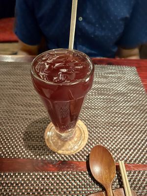 Pomegranate iced teaa  at HanGawi in New York City