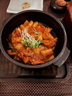 Spicy spicy rice cake  at HanGawi in New York City