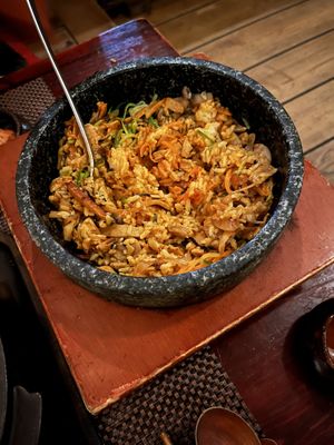 plant based Korean ‘bulgogi’ stone bowl rice  at HanGawi in New York City