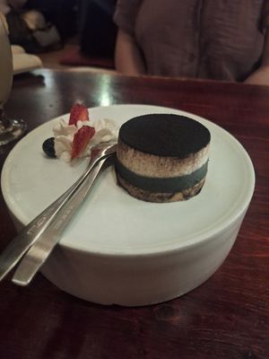 Black sesame cake at HanGawi in New York City