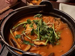 Tofu kimchi hot pot  at HanGawi in New York City
