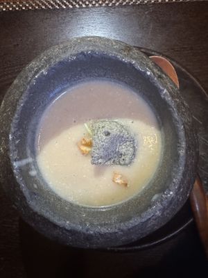 Celeriac soup —yum  at HanGawi in New York City